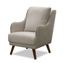 Ver imagem 1 de Poltrona Decorativa Catar com Tachas Veludo Bege Claro - Gran Belo