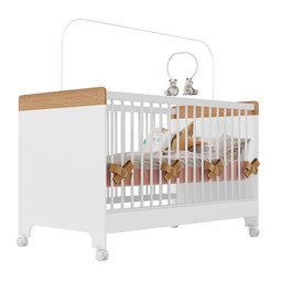 Kit Quarto Infantil Guarda-roupas e Berço Doçura Branco/savana - 6