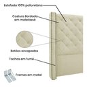 Ver imagem 3 de Cabeceira Vivian Estofada para Cama Queen 1,60 Veludo Bege Bz Home Decor