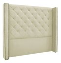 Ver imagem 2 de Cabeceira Vivian Estofada para Cama Queen 1,60 Veludo Bege Bz Home Decor