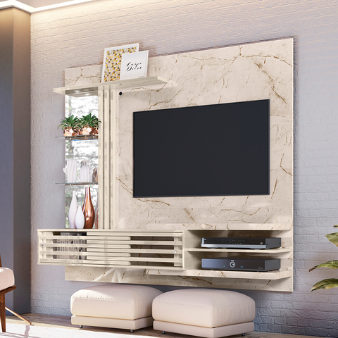 Home Suspenso para TVs até 55 Polegadas Rozalia Calacata Off-White