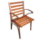 Ver imagem 3 de Conjunto com Mesa Retangular Tampo de Madeira 6 Cadeiras Horizonte Marrom