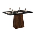 Ver imagem 7 de Mesa de Sala Jantar Italia C/tampo Madeirado Vidro 120x90cm Cedro/off White - Dj Móveis