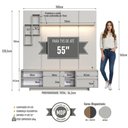 Ver imagem 4 de Rack com Painel para TV até 55 Polegadas com LED 1 Porta e 2 Gavetas Multimóveis Crpro-RCP021 Arenas