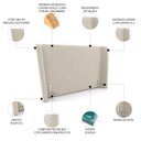 Ver imagem 3 de Cabeceira Cama Box Queen 160cm Nicea P02 Veludo Bege - Mpozenato
