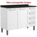 Ver imagem 4 de Balcão de Cozinha em Aço Reforçado com 2 Portas 4 Gavetas Branco Bertolini Evidence sem Tampo