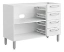 Ver imagem 3 de Balcão de Cozinha em Aço Reforçado com 2 Portas 4 Gavetas Branco Bertolini Evidence sem Tampo