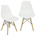 Ver imagem 3 de Kit 2 Cadeiras Charles Eames Eiffel Wood Design - Branca Branco