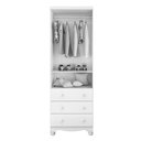 Ver imagem 3 de Guarda-Roupa de Bebê Junior 2 Portas 3 Gavetas 100% MDF Branco Brilho - Móveis Peroba