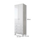 Ver imagem 4 de Guarda-Roupa de Bebê Junior 2 Portas 3 Gavetas 100% MDF Branco Brilho - Móveis Peroba