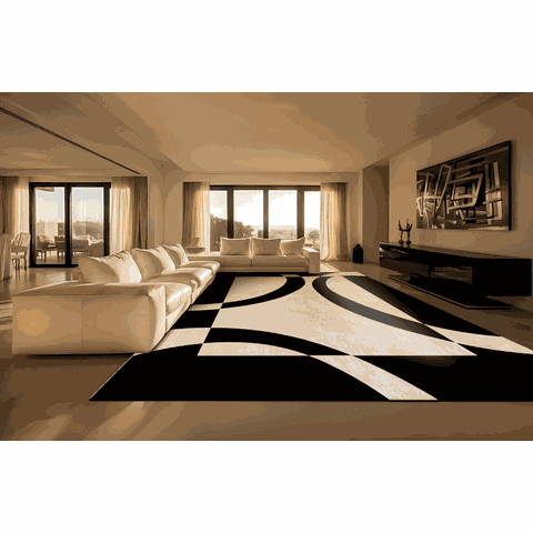 Tapete Rayza Marbella Cyclone Black Vegas 0.60m X 2.30m