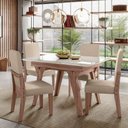 Ver imagem 2 de Conjunto Sala de Jantar 1,10 com 4 Cadeiras Amêndoa 74b