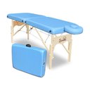 Ver imagem 1 de Maca Portátil Profissional 80cm C/regulagem de Altura - 400kg - Barelle Azul-claro