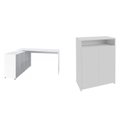 Ver imagem 2 de Escrivaninha Mesa Escritório Diretor em L com Nichos e Balcão Espresso Móveis