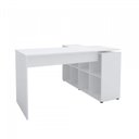Ver imagem 7 de Escrivaninha Mesa Escritório Diretor em L com Nichos e Balcão Branco Artany