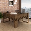 Ver imagem 3 de Mesa para Escritório 136cm em L com Detalhe Ripado Me4145 Nogal Tecnomobili