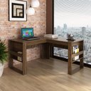 Ver imagem 2 de Mesa para Escritório 136cm em L com Detalhe Ripado Me4145 Nogal Tecnomobili