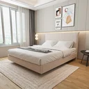 Ver imagem 1 de Cama Casal Boreal Flutuante CabeCasa MadeiraOriginals Bege