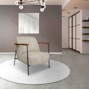 Ver imagem 2 de Poltrona Decorativa Celeste Linho Bouclê Base de Ferro Preto - Pallazio Bege