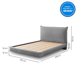 Cama Casal Boreal Flutuante CabeCasa MadeiraMadeira - 4