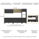 Ver imagem 6 de Armário de Cozinha Completa 302cm Veneza Multimóveis V3689 Preto