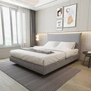 Ver imagem 1 de Cama Queen Boreal Flutuante CabeCasa MadeiraOriginals Cinza