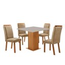 Ver imagem 3 de Mesa de Jantar Loren 4 Lugares MDF com Cadeiras Lorena Off White 90cm Moderna