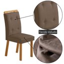 Ver imagem 6 de Mesa de Jantar Yasmin 180cm Tampo com Vidro 6 Cadeiras Carol Veludo Capuccino/nat/off/serig. Off