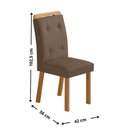 Ver imagem 3 de Mesa de Jantar Yasmin 180cm Tampo com Vidro 6 Cadeiras Carol Veludo Capuccino/nat/off/serig. Off
