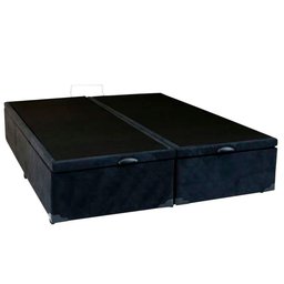 Cama Box Baú Queen Bipartido Suede Sereneprime Preto 158x198x44 - 2