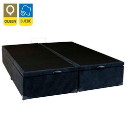 Cama Box Baú Queen Bipartido Suede Sereneprime Preto 158x198x44 - 6