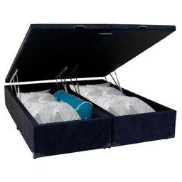 Cama Box Baú Queen Bipartido Suede Sereneprime Preto 158x198x44 - 3