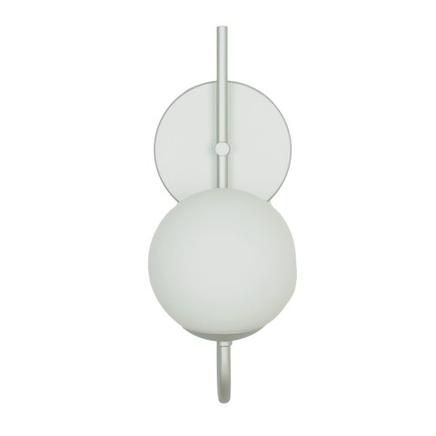 Arandela Luminária Curva Globo 10 Cm Moderno Prata Fosco Bf Decor Arandela Curva Globo 10