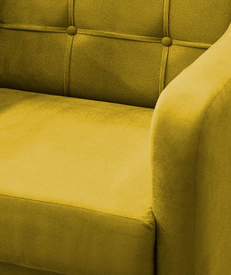 Sofa Namoradeira Decorativa Bella 2 Lugares Sala Recepção Escritorio - Lobo Shopp:Amarelo - 5
