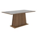 Ver imagem 6 de Conjunto Sala de Jantar Tampo de Vidro 6 Cadeiras Rustic/Cinza/Silver Peônia Madesa