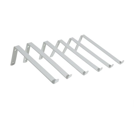 Kit 6 peças Suporte cantoneira Invertida - Mod. 2 "S" p/ prateleira de 20cm - Branca