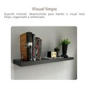 Ver imagem 6 de Prateleira Suspensa para Parede Suporte Invisível 90x17cm Tamburato Preto Artany