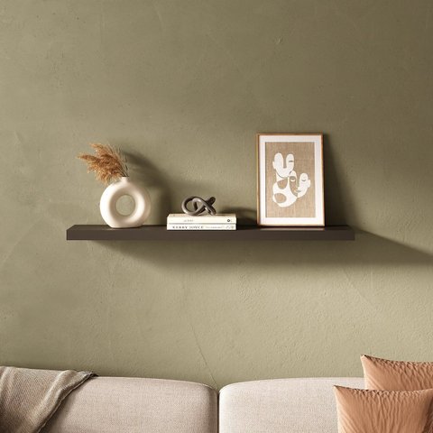 Prateleira Suspensa para Parede Suporte Invisível 90x17cm Tamburato Preto Artany