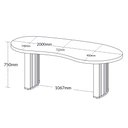 Ver imagem 3 de Mesa Escritório Tóquio Formato Orgânico Tampo Robusto Carvalho Branco Diretoria Executiva Luxo