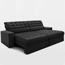 Ver mais imagens de Sofá Retrátil e Reclinável 2,30m Molas Ensacadas Max Spring Velusoft Preto Cama Inbox