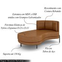 Ver imagem 3 de Sofá Chaise Lado Esquerdo Downey Sala de Estar Pu Whisky G15 - Gran Belo