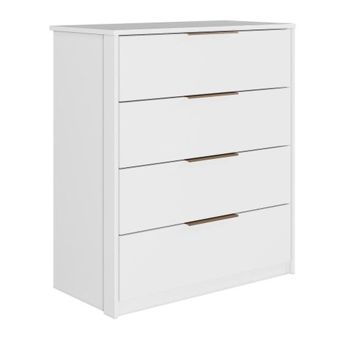 Cômoda Alia 4 Gavetas Branco Brilho - Demartêz