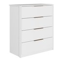 Ver imagem 1 de Cômoda Alia 4 Gavetas Branco Brilho - Demartêz