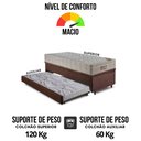 Ver imagem 7 de Bicama Box Baú 88x188 Suede Marrom com Colchão Airtech Ortobom