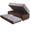 Ver imagem 4 de Bicama Box Baú 88x188 Suede Marrom com Colchão Airtech Ortobom