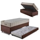 Ver imagem 1 de Bicama Box Baú 88x188 Suede Marrom com Colchão Airtech Ortobom