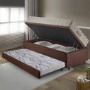Ver imagem 3 de Bicama Box Baú 88x188 Suede Marrom com Colchão Airtech Ortobom