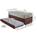 Ver imagem 2 de Bicama Box Baú 88x188 Suede Marrom com Colchão Airtech Ortobom