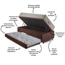 Ver imagem 5 de Bicama Box Baú 88x188 Suede Marrom com Colchão Airtech Ortobom