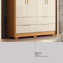 Ver imagem 7 de Guarda-Roupa Casal 4 Portas 4 Gavetas com Pés Domo Amarelo/Cinamon/Off White